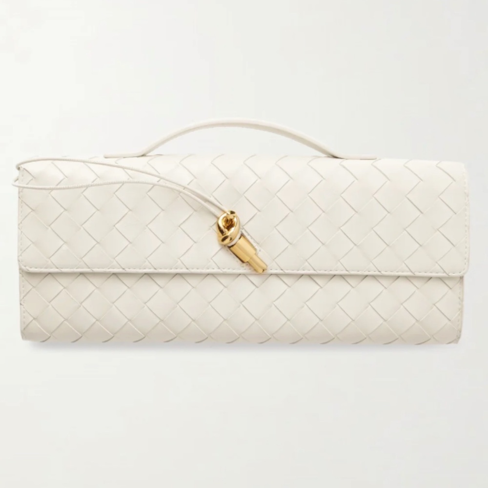 Few Moda Clutch with cross body carry strap in cream white ivory